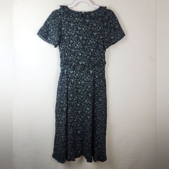 Madewell Black Floral Midi Dress - Picture 5 of 9